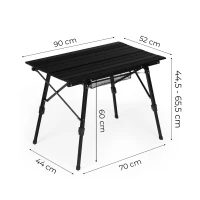 MultiGarden SMI-CT905 Skládací kempingový stůl s košíkem 90 x 50 cm, černý
