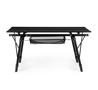 MultiGarden SMI-CT905 Skládací kempingový stůl s košíkem 90 x 50 cm, černý