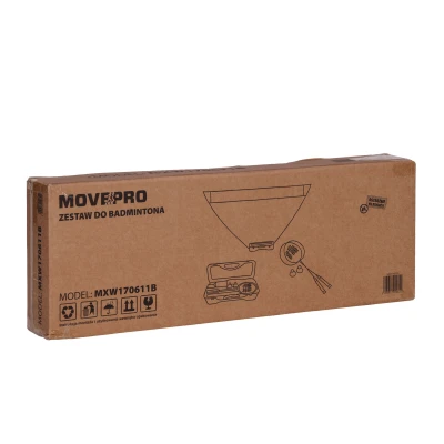 MOVEPRO Badmintonová súprava 300 x 156 cm - skladateľná sieť, 2 rakety, 2 košíky, kufrík