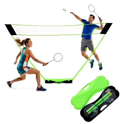 MOVEPRO Badmintonová súprava 300 x 156 cm - skladateľná sieť, 2 rakety, 2 košíky, kufrík
