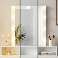 ModernHome ZDT-01 Toaletný stolík so zrkadlom a LED osvetlením, plynulé stmievanie, biely