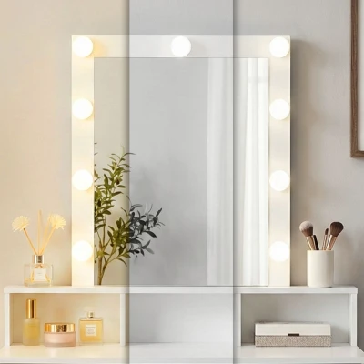 ModernHome ZDT-01 Toaletný stolík so zrkadlom a LED osvetlením, plynulé stmievanie, biely
