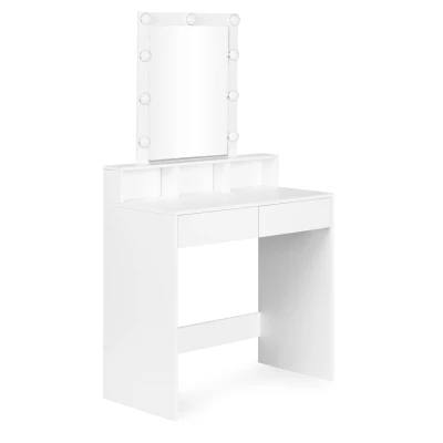 ModernHome ZDT-01 Toaletný stolík so zrkadlom a LED osvetlením, plynulé stmievanie, biely