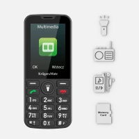 Kruger&Matz KM0924-2G Telefón pre seniorov Simple 924, Dual SIM, Bluetooth, čierny