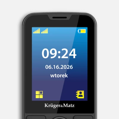 Kruger&Matz KM0924-2G Telefón pre seniorov Simple 924, Dual SIM, Bluetooth, čierny