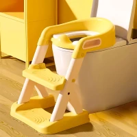 ECOTOYS HA-P23S Dětské sedátko na WC se schůdky, žluté