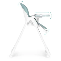 ECOTOYS HA-013 Detská jedálenská stolička, výškovo nastaviteľná, 5-bodové bezpečnostné pásy, zelená
