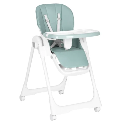 ECOTOYS HA-013 Detská jedálenská stolička, výškovo nastaviteľná, 5-bodové bezpečnostné pásy, zelená