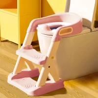 ECOTOYS HA-P23S Dětské sedátko na WC se schůdky, růžové