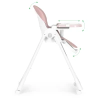 ECOTOYS HA-013 Detská jedálenská stolička, výškovo nastaviteľná, 5-bodové pásy, ružová