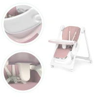 ECOTOYS HA-013 Detská jedálenská stolička, výškovo nastaviteľná, 5-bodové pásy, ružová