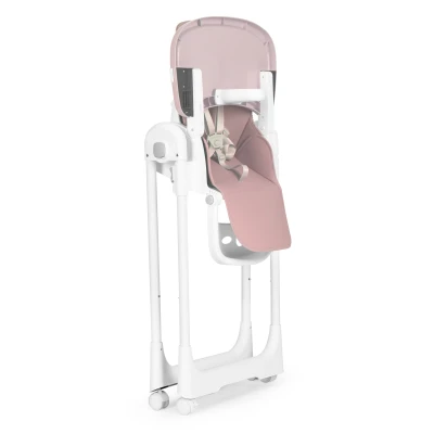 ECOTOYS HA-013 Detská jedálenská stolička, výškovo nastaviteľná, 5-bodové pásy, ružová
