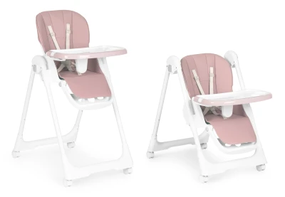 ECOTOYS HA-013 Detská jedálenská stolička, výškovo nastaviteľná, 5-bodové pásy, ružová