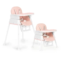 ECOTOYS HA-009 Detská jedálenská stolička, skladateľná, 5-bodové pásy, 3 v 1, ružová