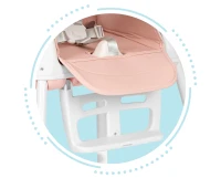ECOTOYS HA-009 Detská jedálenská stolička, skladateľná, 5-bodové pásy, 3 v 1, ružová