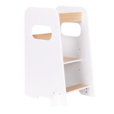 ECOTOYS FH-KF230092 Montessori učicí věž s nastavitelnou podestou 23 - 43 cm, bílá