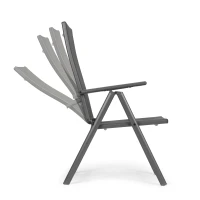 MultiGarden WR1652 Skladacie záhradné kreslo s nastaviteľným operadlom, sivé
