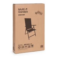 MultiGarden WR1652 Skladacie záhradné kreslo s nastaviteľným operadlom, sivé