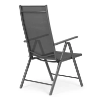 MultiGarden WR1652 Skladacie záhradné kreslo s nastaviteľným operadlom, sivé