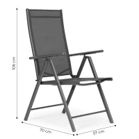 MultiGarden WR1652 Skladacie záhradné kreslo s nastaviteľným operadlom, sivé