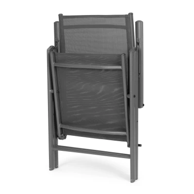 MultiGarden WR1652 Skladacie záhradné kreslo s nastaviteľným operadlom, sivé