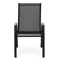 MultiGarden SC-092W Záhradné stohovateľné stoličky, 2 ks, čierne