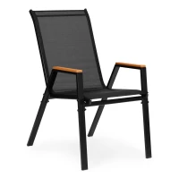 MultiGarden SC-092W Záhradné stohovateľné stoličky, 2 ks, čierne
