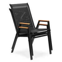 MultiGarden SC-092W Záhradné stohovateľné stoličky, 2 ks, čierne