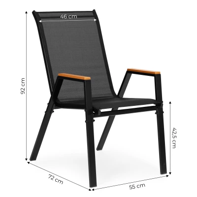 MultiGarden SC-092W Záhradné stohovateľné stoličky, 2 ks, čierne