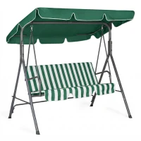 MultiGarden YIT-4006 Zahradní houpačka pro 3 osoby, ocelový rám, zeleno-bílá