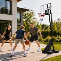 MOVEPRO QSG-S255 Nastaviteľný basketbalový kôš s loptou a pumpičkou, 305 cm