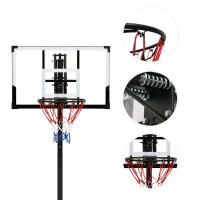 MOVEPRO QSG-S255 Nastaviteľný basketbalový kôš s loptou a pumpičkou, 305 cm