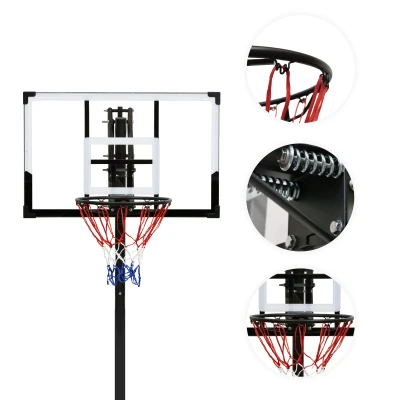 MOVEPRO QSG-S255 Nastaviteľný basketbalový kôš s loptou a pumpičkou, 305 cm