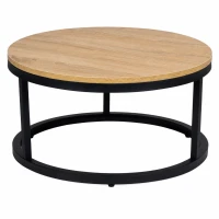 ModernHome PJJCFT0068 Konferenční stolek kulatý 60 cm, dub
