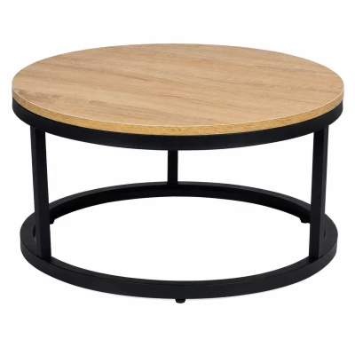 ModernHome PJJCFT0068 Okrúhly konferenčný stolík 60 cm, dub