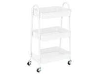 Verk 27493 Třípatrový kovový regál na kolečkách 78 x 46 x 26 cm, bílý