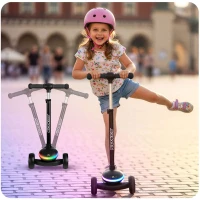 Ricokids 766000 Trojkolová kolobežka na rovnováhu Leddi, RGB LED, čierna