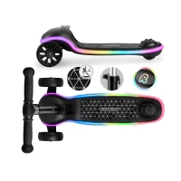 Ricokids 766000 Trojkolová kolobežka na rovnováhu Leddi, RGB LED, čierna