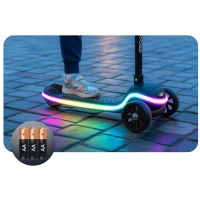 Ricokids 766000 Trojkolová kolobežka na rovnováhu Leddi, RGB LED, čierna