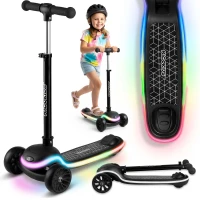 Ricokids 766000 Trojkolová kolobežka na rovnováhu Leddi, RGB LED, čierna