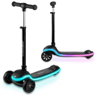Ricokids 766000 Trojkolová kolobežka na rovnováhu Leddi, RGB LED, čierna