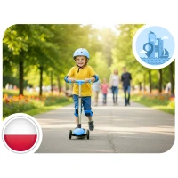 Ricokids 765902 Trojkolová kolobežka na rovnováhu s LED kolieskami Jelly, modrá