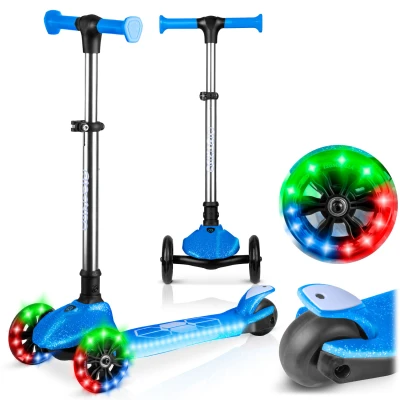 Ricokids 765902 Trojkolová kolobežka na rovnováhu s LED kolieskami Jelly, modrá