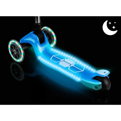 Ricokids 765902 Trojkolová kolobežka na rovnováhu s LED kolieskami Jelly, modrá