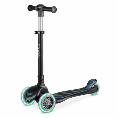 Nukido 765801 Tříkolová balanční koloběžka se sedátkem Flippo LED, černá