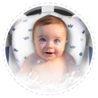 Ricokids 728901 Polštářek do vaničky pro miminka, bílo-modrý