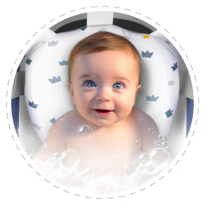 Ricokids 728901 Polštářek do vaničky pro miminka, bílo-modrý