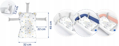 Ricokids 728901 Polštářek do vaničky pro miminka, bílo-modrý