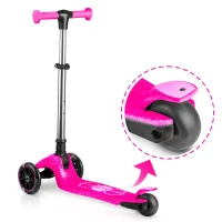 Ricokids 765901 Trojkolová kolobežka na rovnováhu s LED kolieskami Jelly, ružová