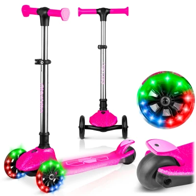 Ricokids 765901 Trojkolová kolobežka na rovnováhu s LED kolieskami Jelly, ružová